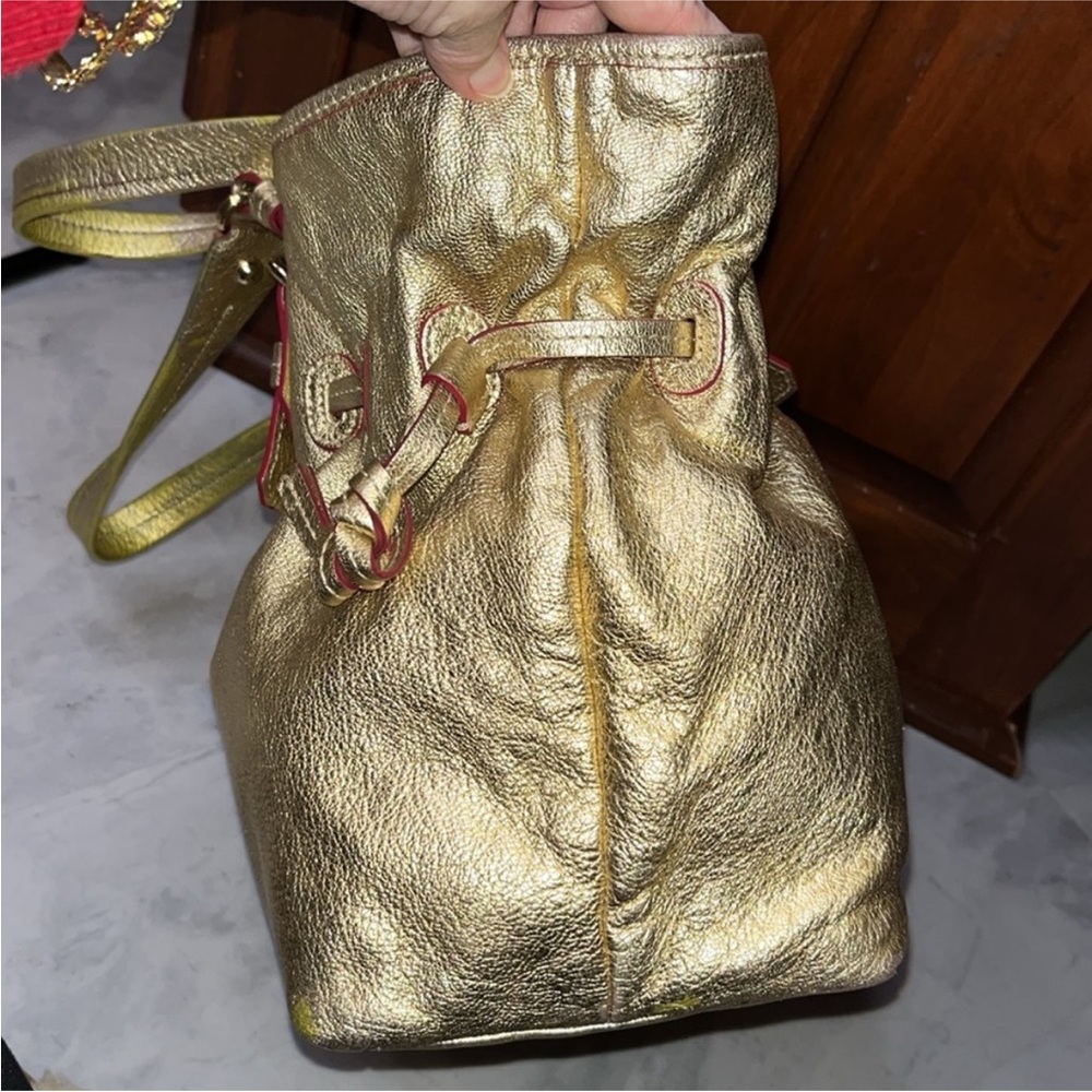 Dooney & Bourke Gold Metallic Tote with Double Handles - Picture 5 of 7